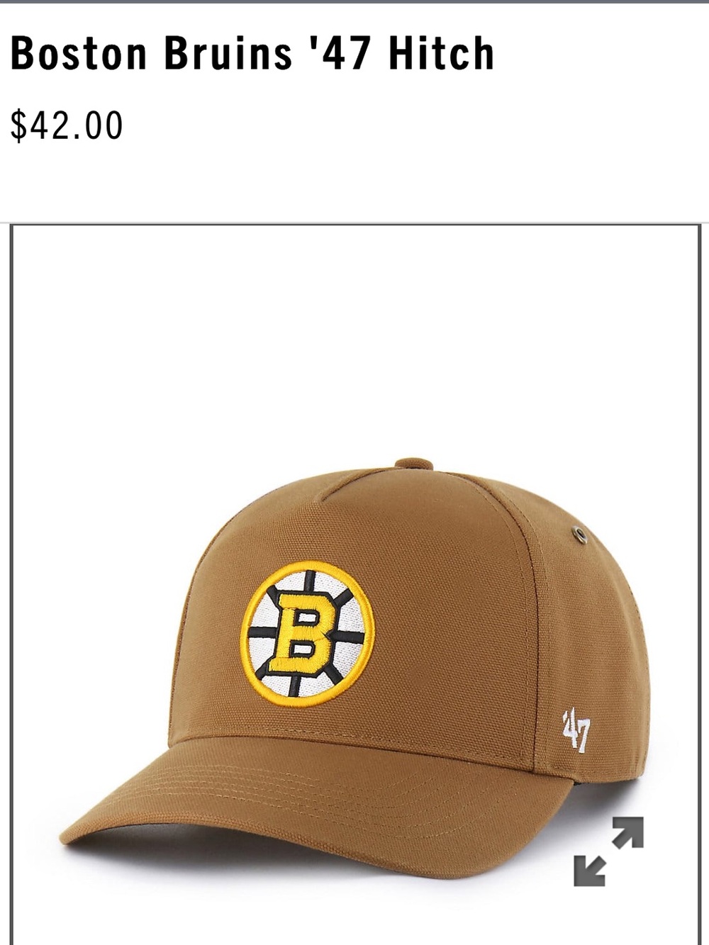 Carhartt Boston Bruins ‘47 Hitch SnapBack
